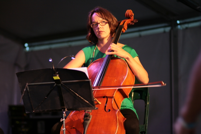 Hilary Kleinig with Paul D. Miller (aka DJ Spooky) at WOMADelaide 2015
